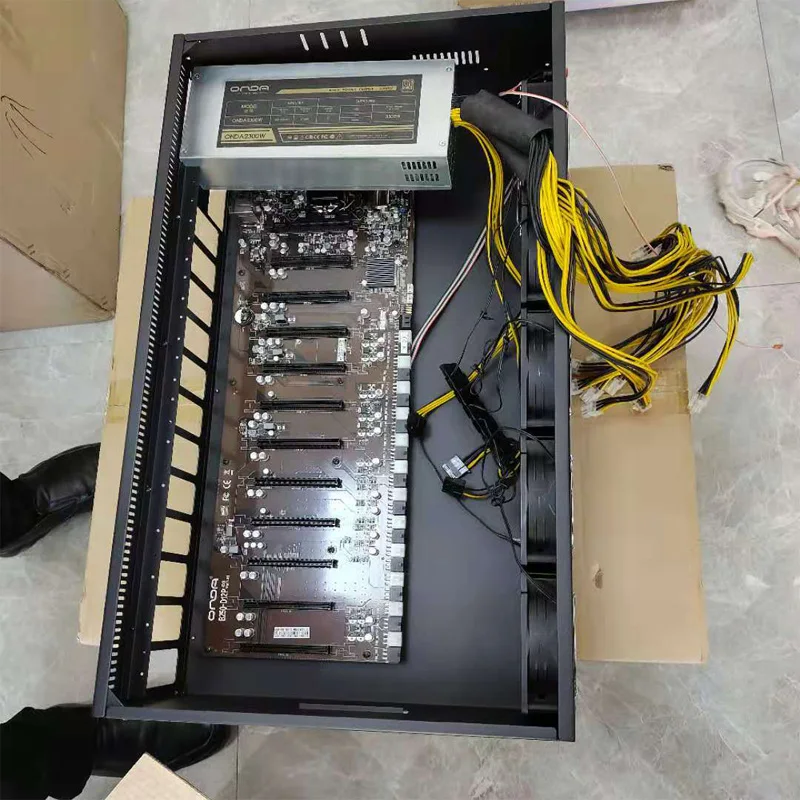 Powerful 4u Rack Server 12 GPU Server Case 2400W PSU with Motherboard