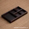Juego de fruteros con compartimentos de bambú negro (6 piezas)