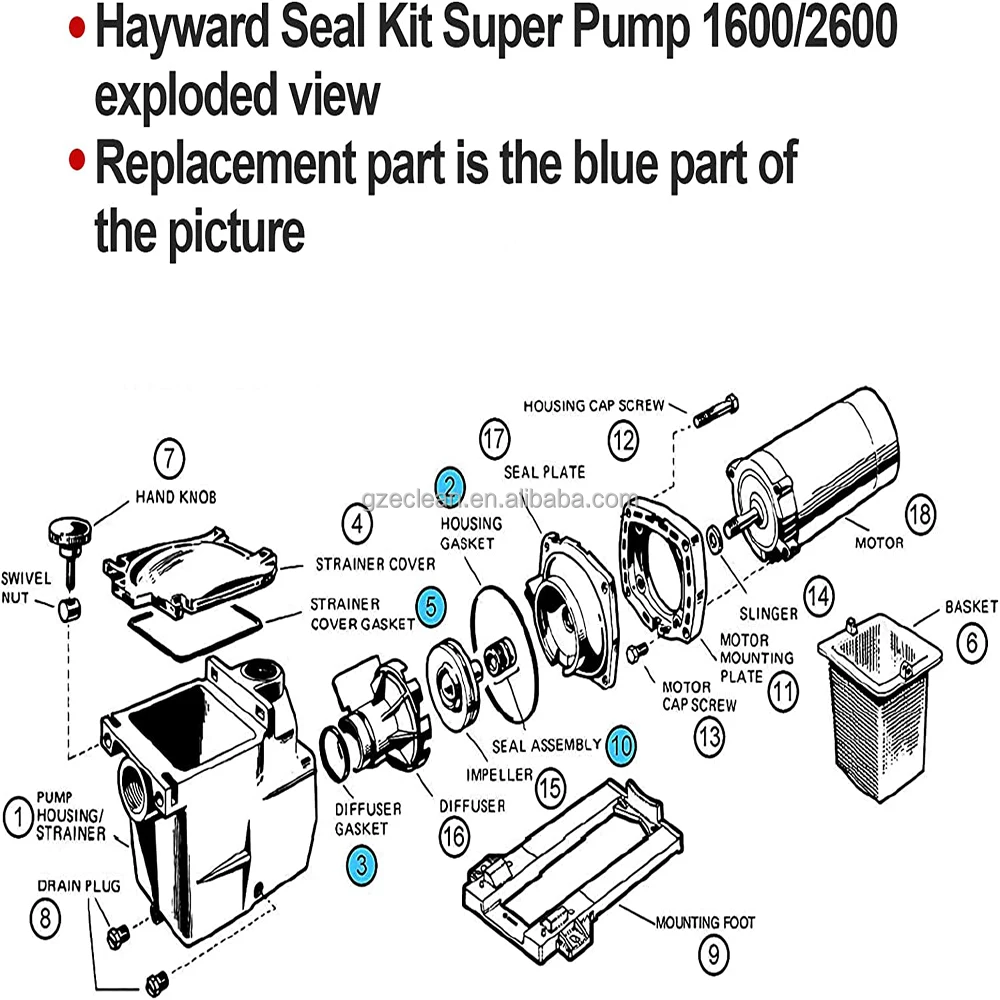 Pool Pump Oring Seal Repair Replacement Kit For Hayward Super Pump