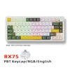 คีย์บอร์ดเกมมิ่ง 80 ปุ่ม สีขาว เขียว เหลือง RGB - สวิตช์สีเงิน
