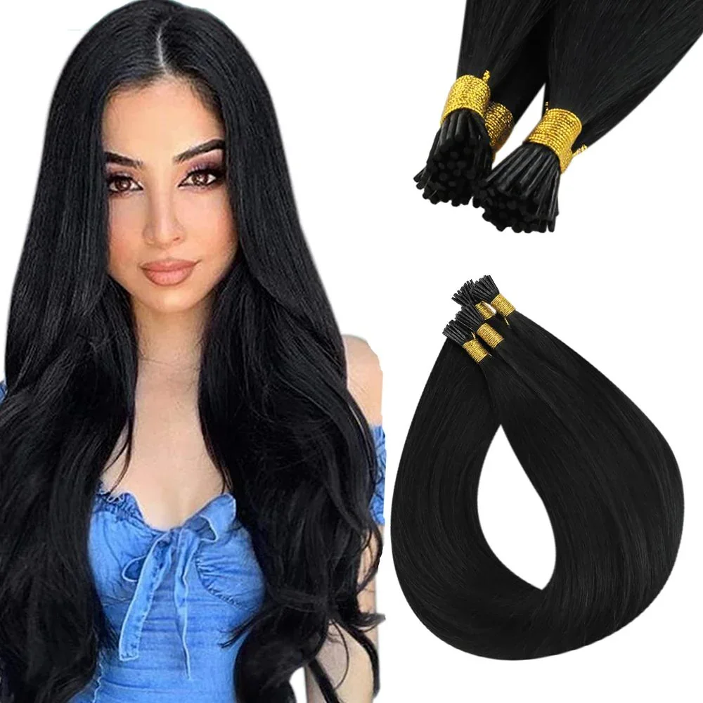 LaaVoo I Tip Remy Extension de cheveux humains 16-22 pouces Brésilien 80g Lisse Fusion à froid Stick Itip Hair_voghion.com
