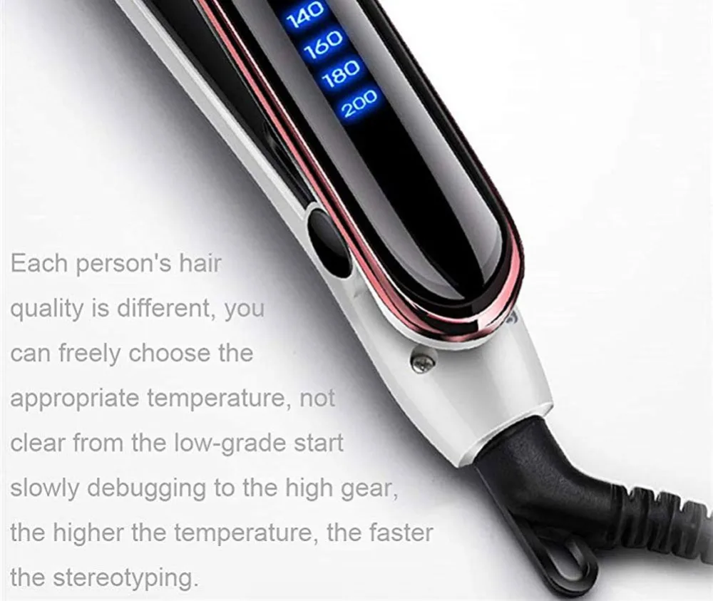 LED Display 2 in 1 Hair Straightener Comb Curler Hair Roller Ceramic Flat Iron Hair Brush