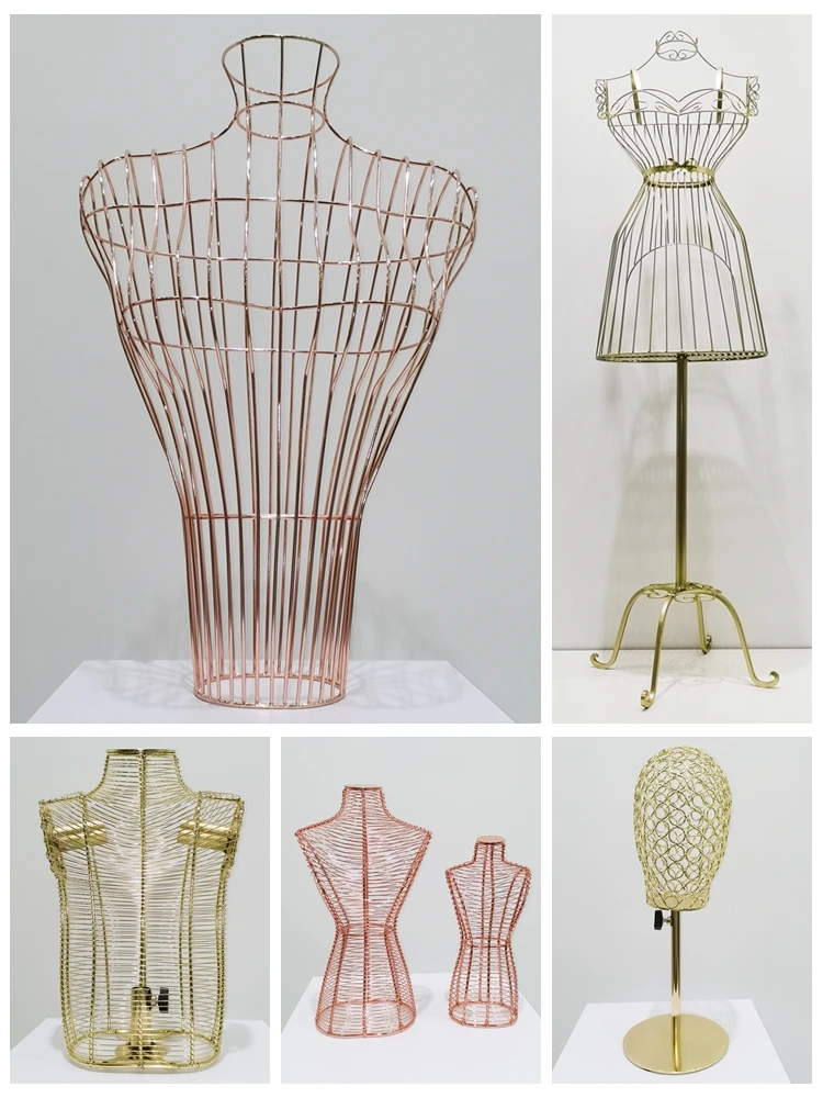 Bra Display Headless Female Torso Mannequin Gold Metal Wire Mannequin