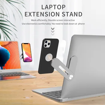Alternative view of Computer Expansion Stand Magnetic Mobile Phone Holder Adjustable Laptop Side Mount Clip Aluminum Alloy