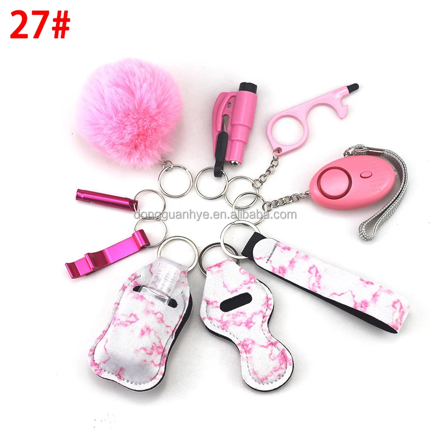 Custom Led Light Women Self Defense Key Chain With Diamond Metal ...