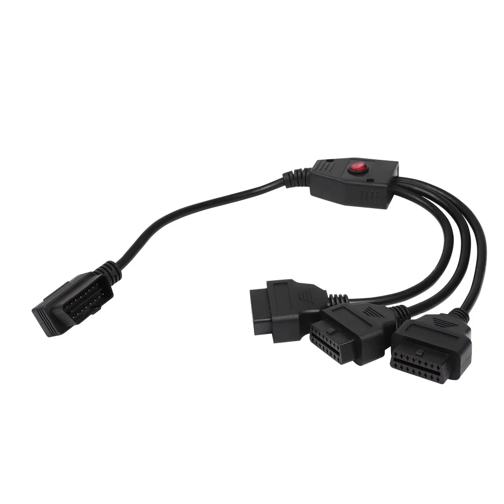 Custom 16Pin OBD2 OBD J1962 Male to Female 1-to-3 16-Pin Splitter Cable for Code Readers