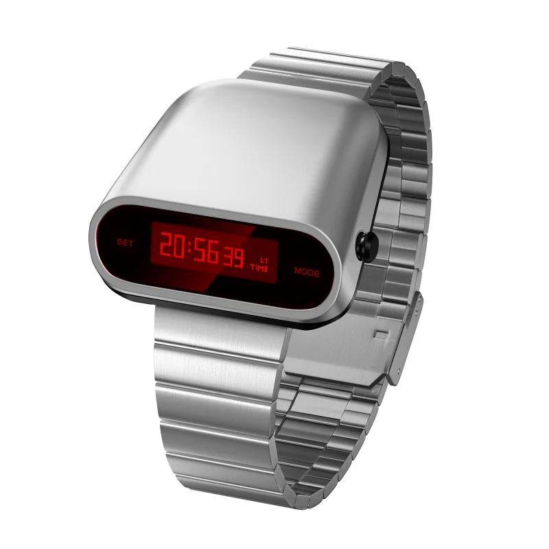Unique Retro-futuristic Digital Racing Watch For Men, 22mm