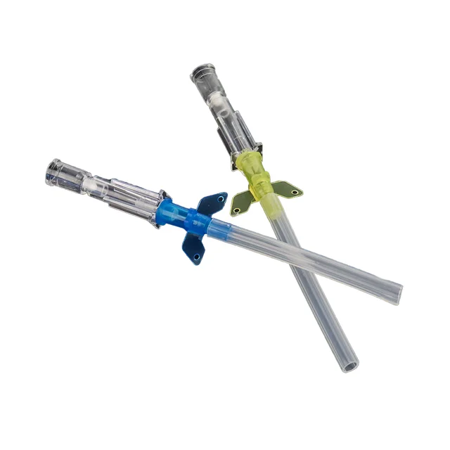 Veterinary disposable animal sterile venous indwelling needle with fixed wings for pet use only