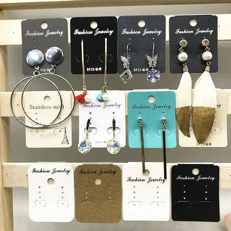Quake Paper Card for Hoop Stud Dangle Drop Earring Earrings Jewelry Holder Hanging Display Packing Card Custom logo Is Available