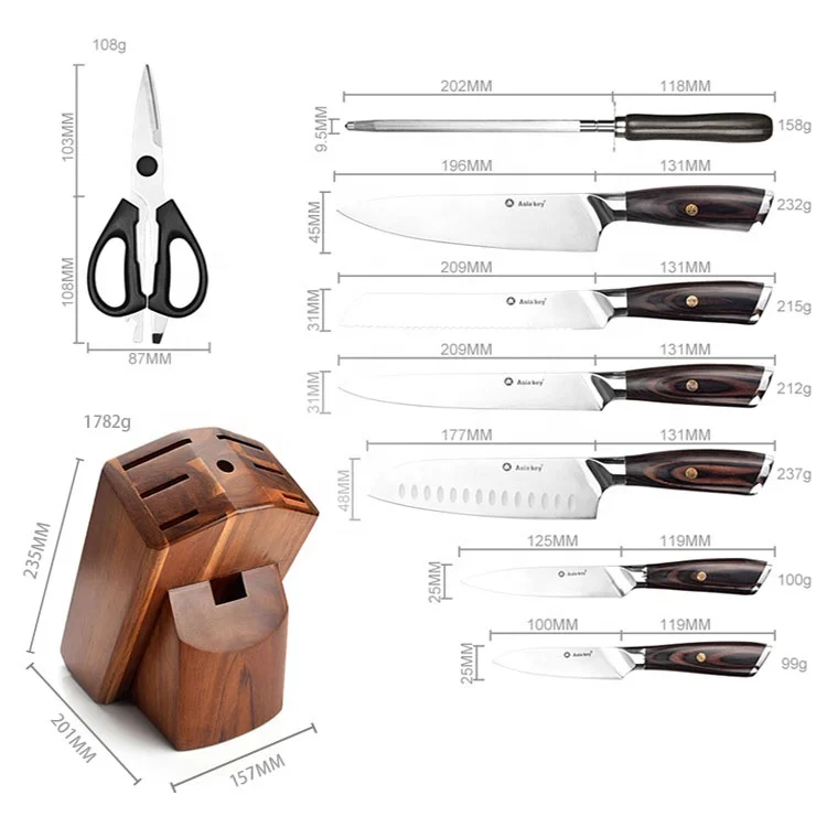 Professional 9 Pieces Houseware Chef Knife Set Modern 3cr14 Stainless Steel  Kitchen Knife Block Set - Buy Professional 9 Pieces Houseware Chef Knife  Set Modern 3cr14 Stainless Steel Kitchen Knife Block Set