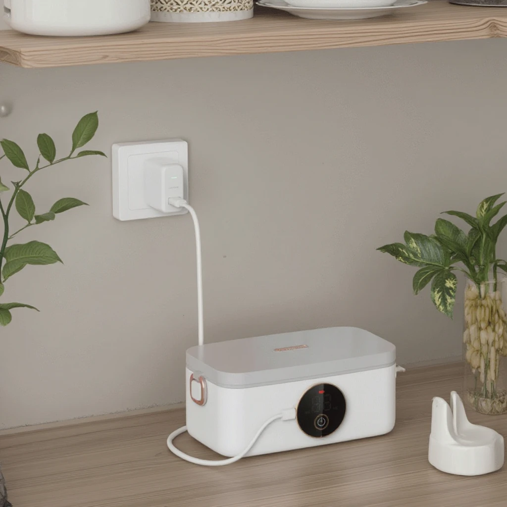 Factory Price 1000ml Charging and Heating Wireless Lunch Box USB Heating Lunch Box