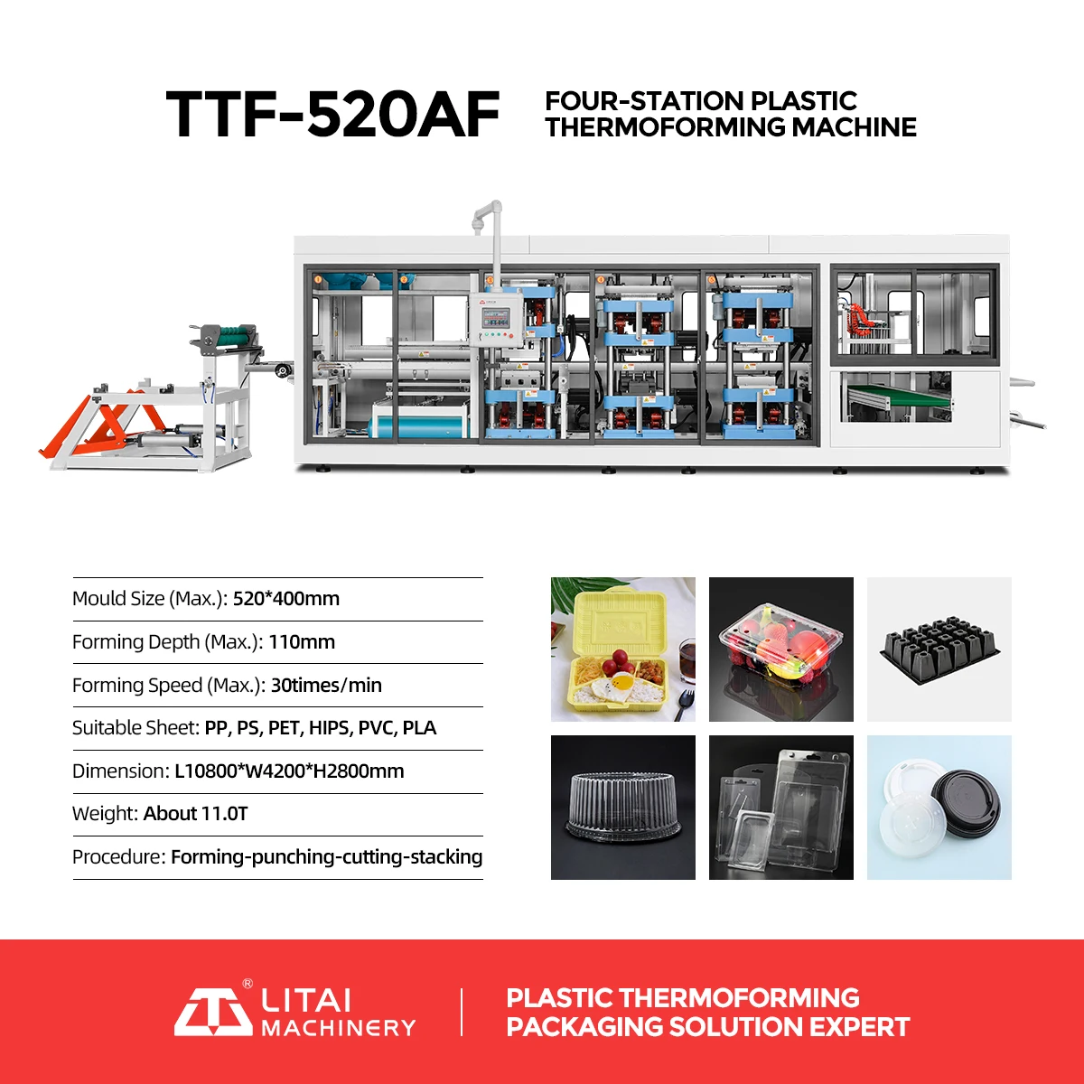 Plastic Thermoforming Disposable Polystyrene Ps Plate Food Container Cup Lid Making Machine Price