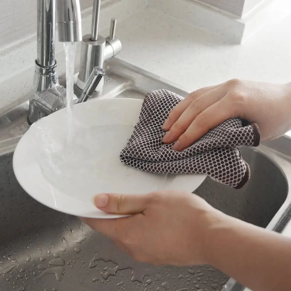 Hot Sale SUNLAND Household Netted Dish Cloths Washing Dishes