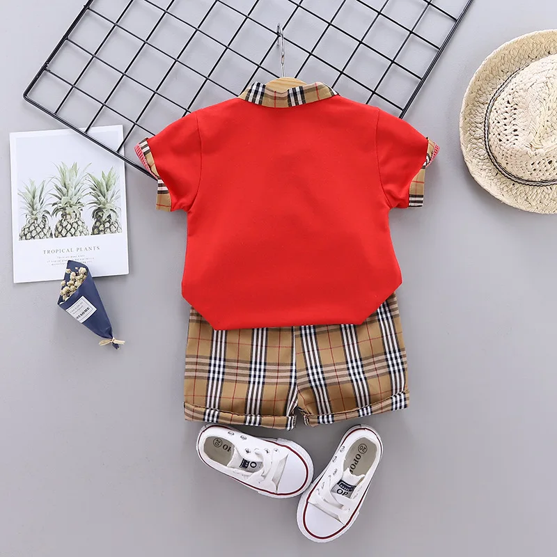 Kasual Baru Anak Plaid Saku Kapas Lengan Pendek Setelan Baju Liar Fashion Tampan Celana Pendek 2 Piece Set 0 5 Tahun Tempat Buy Kasual Baru Anak Plaid Saku Kapas Lengan Pendek Setelan