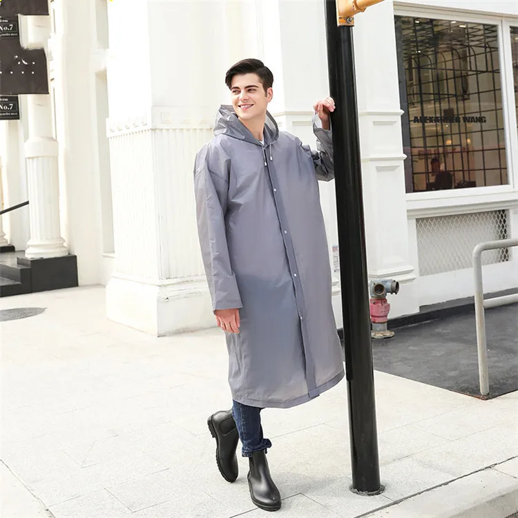 Travelsky недорогая PEVA модная длинная прозрачная водонепроницаемая ткань мужская для дождевика центральный Дождевик Пончо