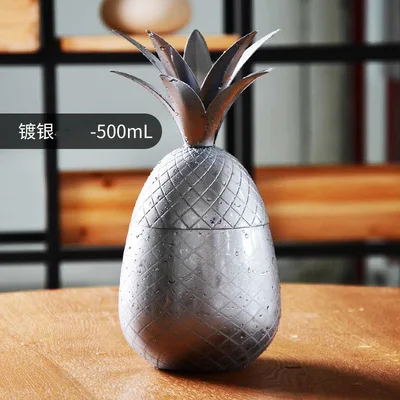 BORGE Customized 500ml Hammered Russian Moscow Mule Mug Pineapple Drinking Cups With Lid