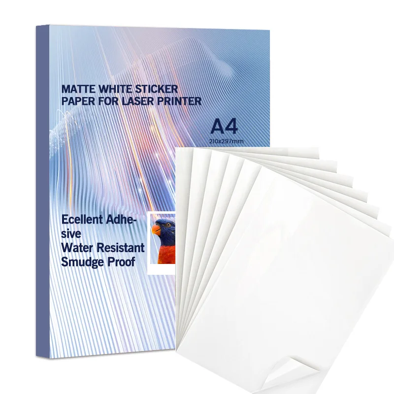 Printable A4 Blank Waterproof Self Adhesive Matte White PET Sticker ...