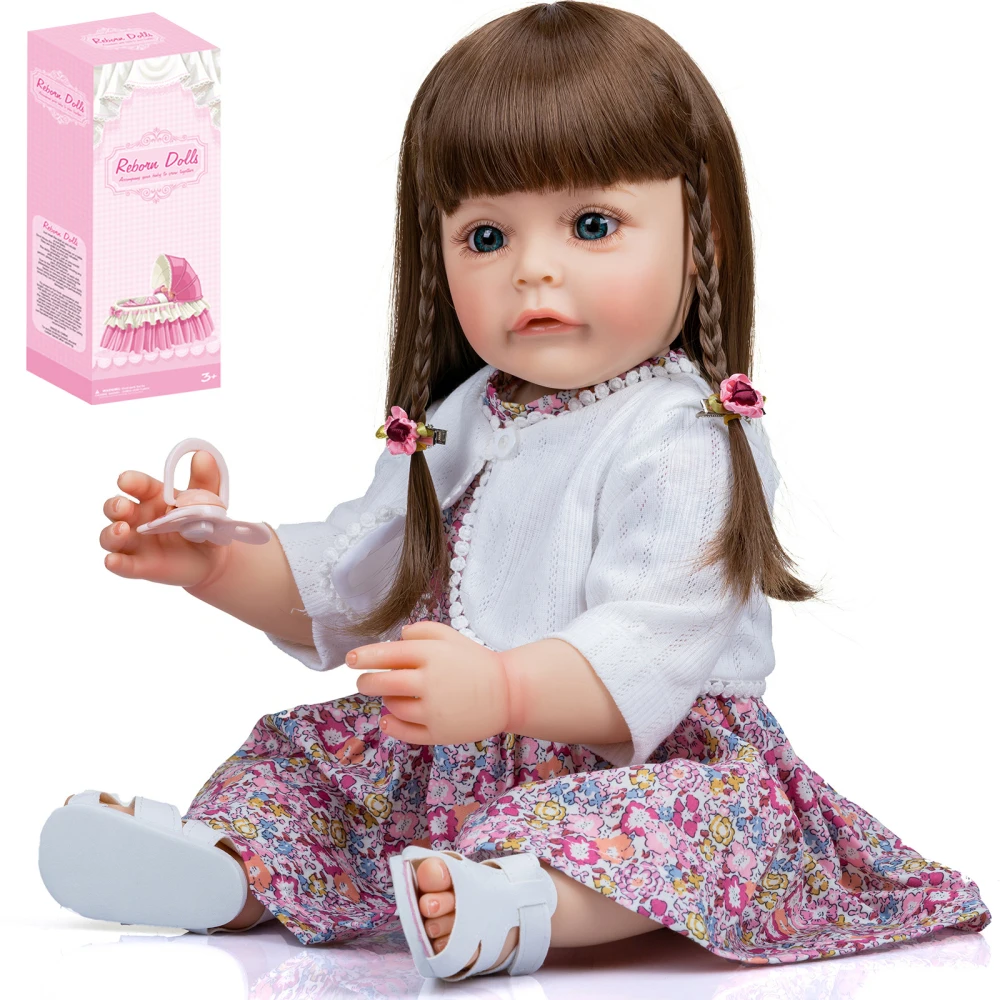 Wholesale Lifelike 55cm Cute Baby Doll Girl Soft Silicone Reborn Baby
