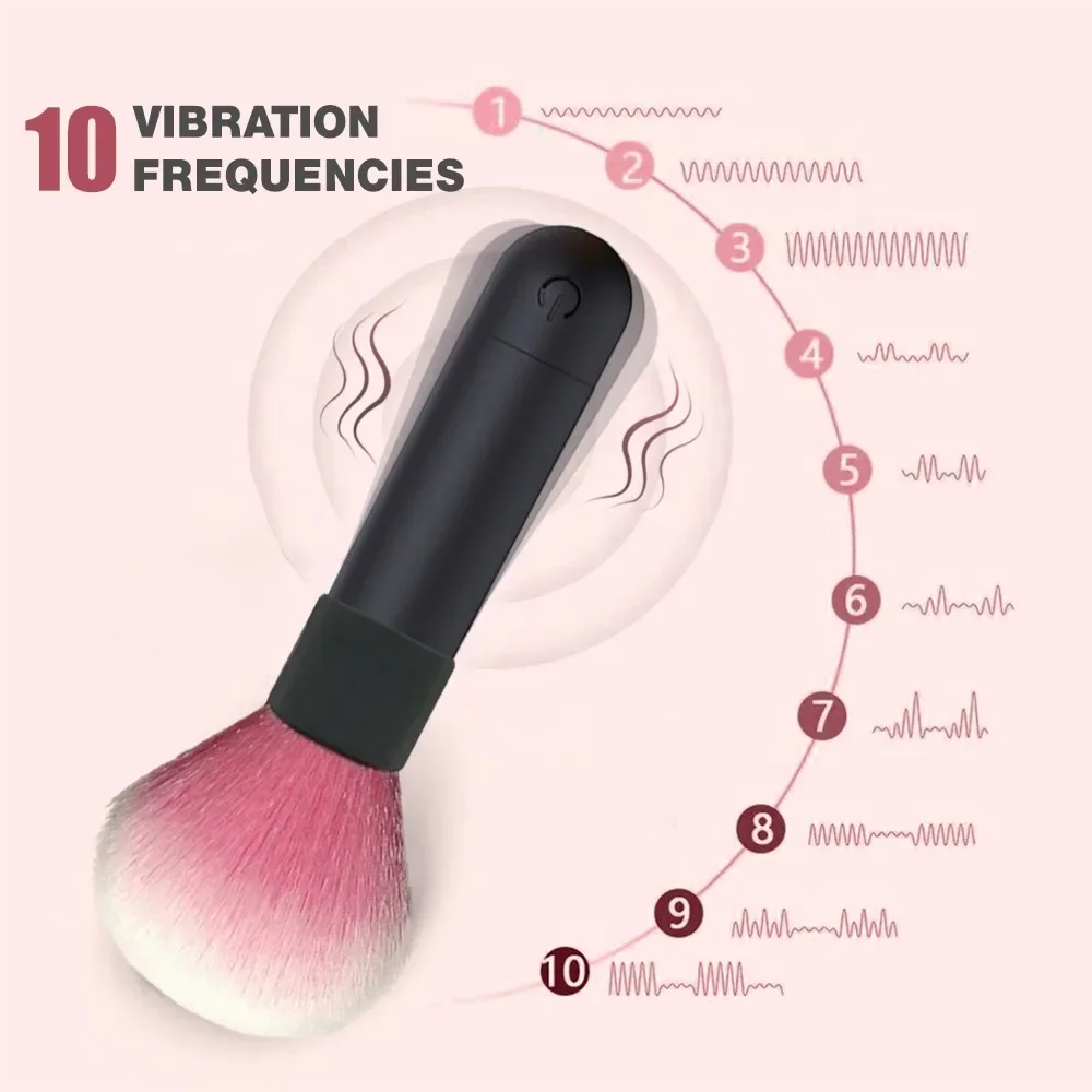 Makeup Brush Vibrator for Women Sex Toys Powerful G Spot Vibrating Vagina  Nipple Orgasm Stimulator Dildo Wand AV Stick Massager
