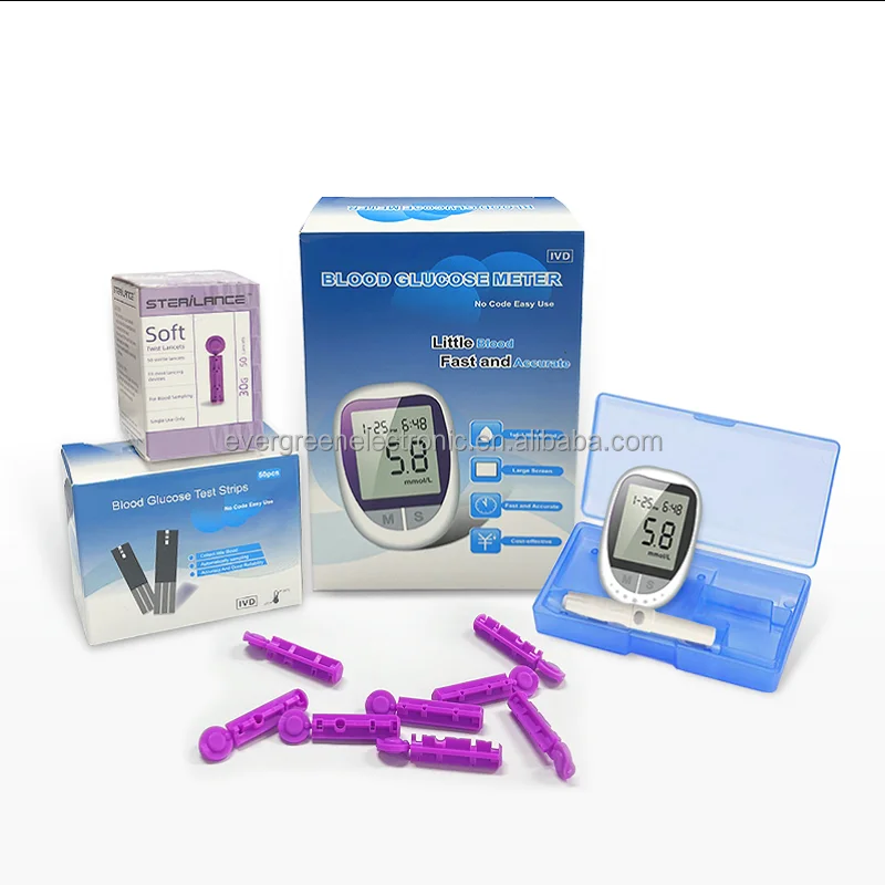 6ml auto coding blood glucose meter glucometer with strips glucometer ...