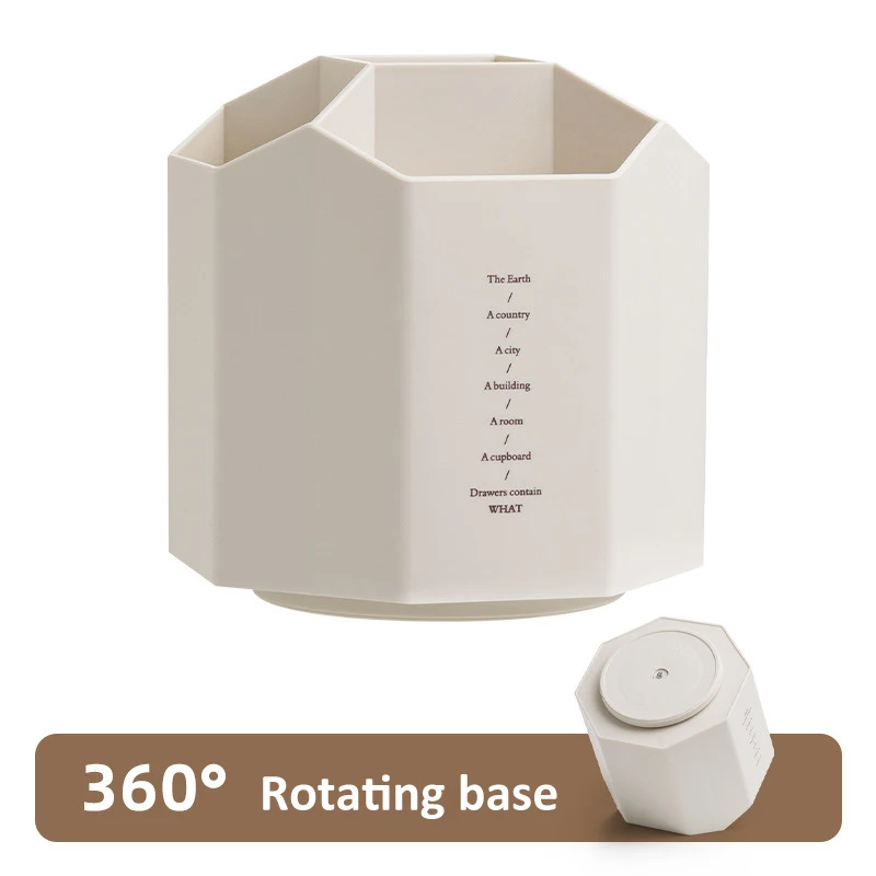 Customized Nordic Desk Organizer Multi-functional Corporate Elegant Swivel Rotating Plastic Pen Holder