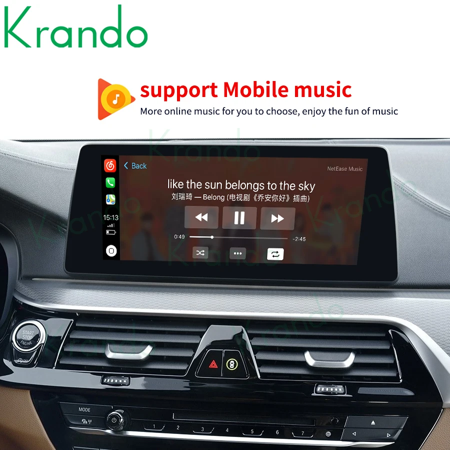 Krando Wireless Upgrade Interface Box for BMW 5 Series F10 F11 F07 GT 7 Series F01 F02 CIC NBT EVO Decoder Carplay Box