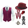 Conjunto rojo de ocho piezas.