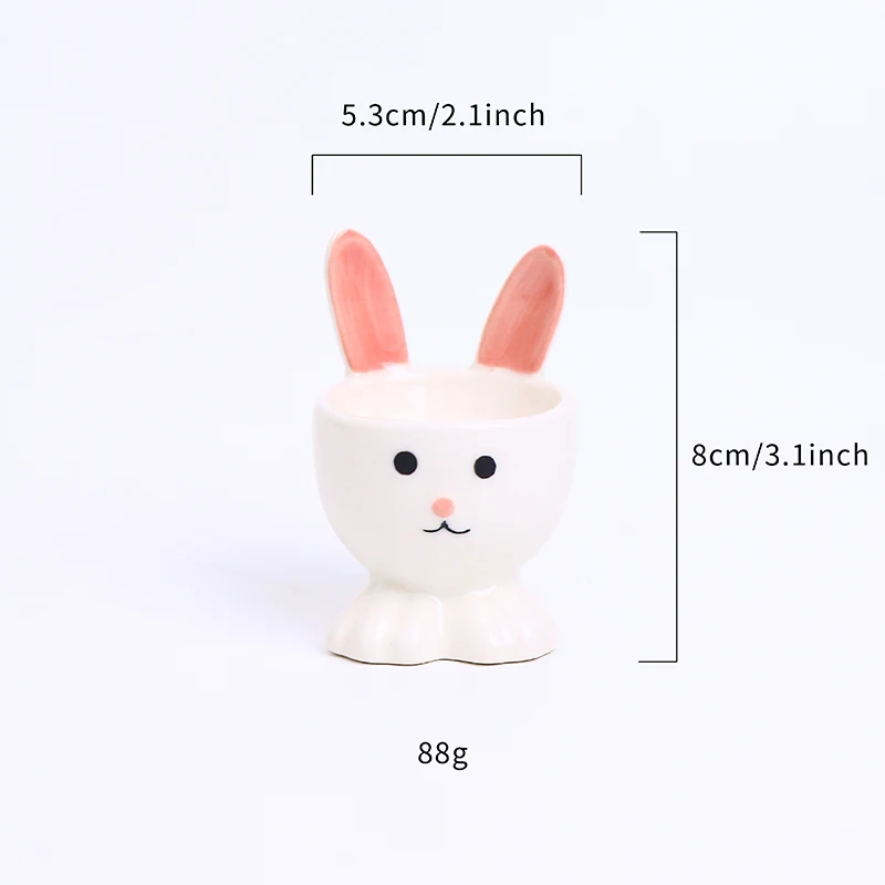 Rabbit Creative Kids Cute Animal Print Dinnerware Children Ceramic Porcelain Dinner Bowl Divided Plate and Spoon Sets details