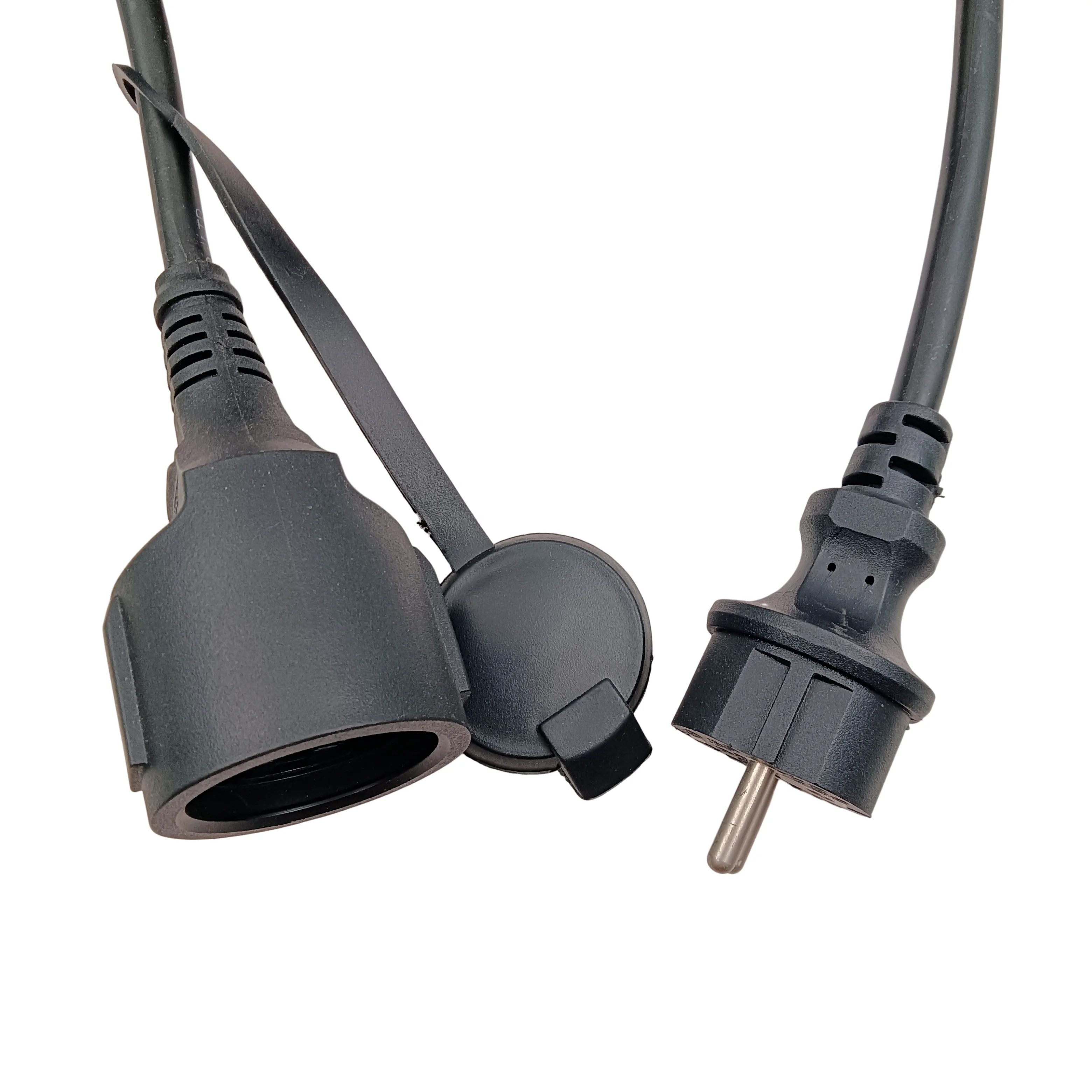 Europe Extension Cord Schuko Plug Ip44 And Protection Cover Socket