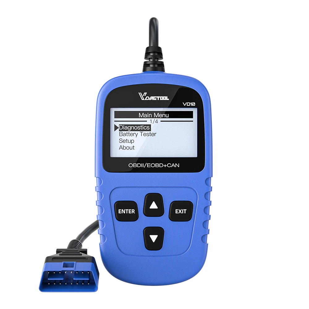 Vdiagtool VD10 OBD2 Scanner Car Code Reader EOBD OBD2 Scan Tool Check Engine Fault Code Read PK CR3001 319 ELM327 AD310