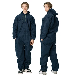 Wholesale Custom Long Sleeve Safety Coverall Work Jumpsuit Mechanics Industrial Hooded Overall Uniform
