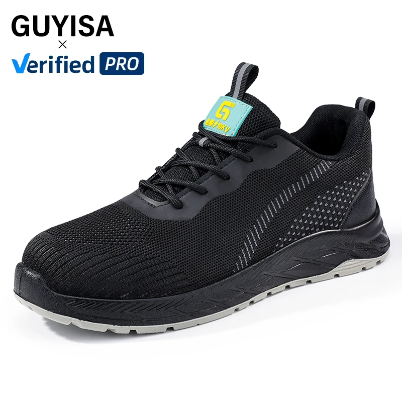 GUYISA Safety Shoes for Men Insulated 10KV Electrician Shoes Outdoor Sports  Safety Work Shoes