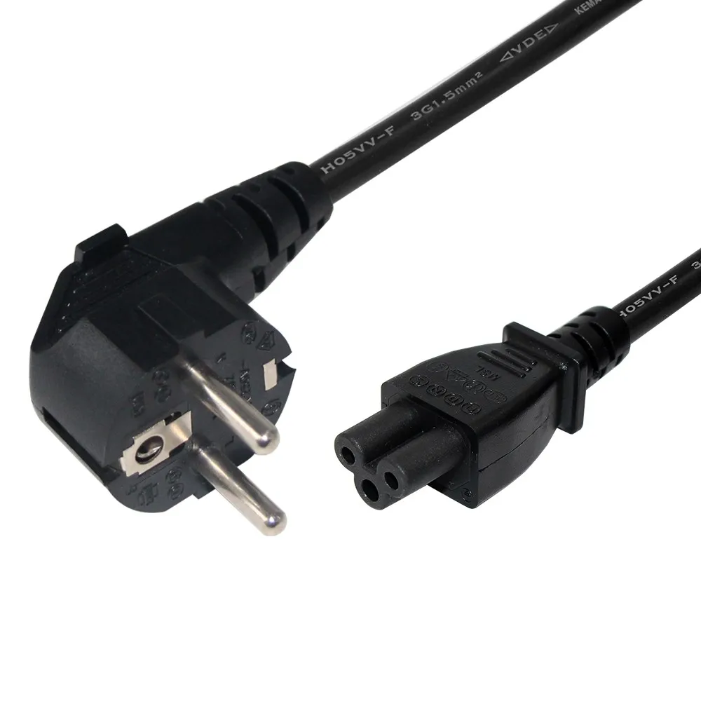1M European Standard 15A Schuko Plug Vde Europe Euro 3 Pin Molded Male Eu Iec C5 Ac Power Cord