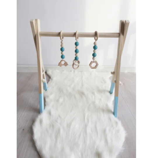Gimnasio De Madera Para Bebés Con 3 Juguetes De Madera Plegables Para Bebe Marco De Gimnasio Para Actividades Y Gimnasio Regalo Para Recien Nacidos Bebe Y Nino Color Natural Con Alfombrilla Colombia