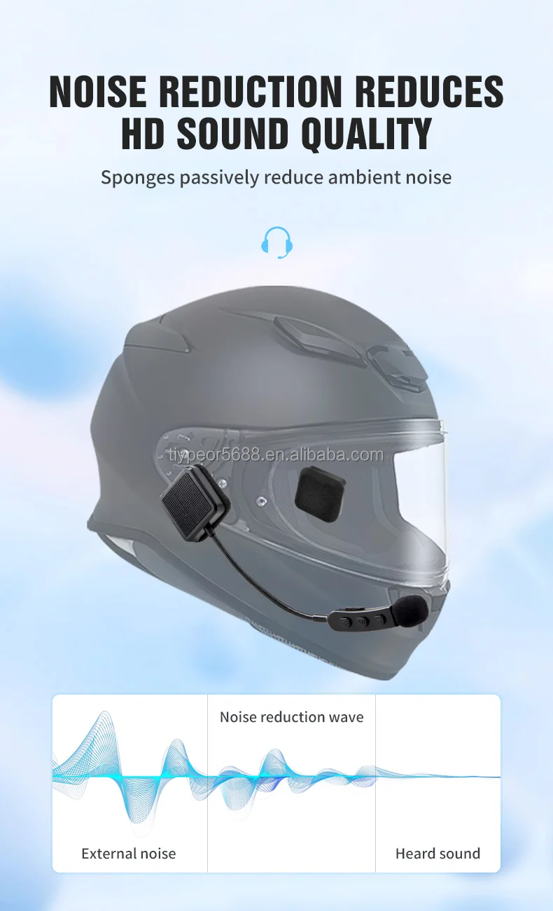 product tiypeor ipx6 motorcycle helmet headset new condition dc output current waterproof noise reduction helmet wireless headset-6