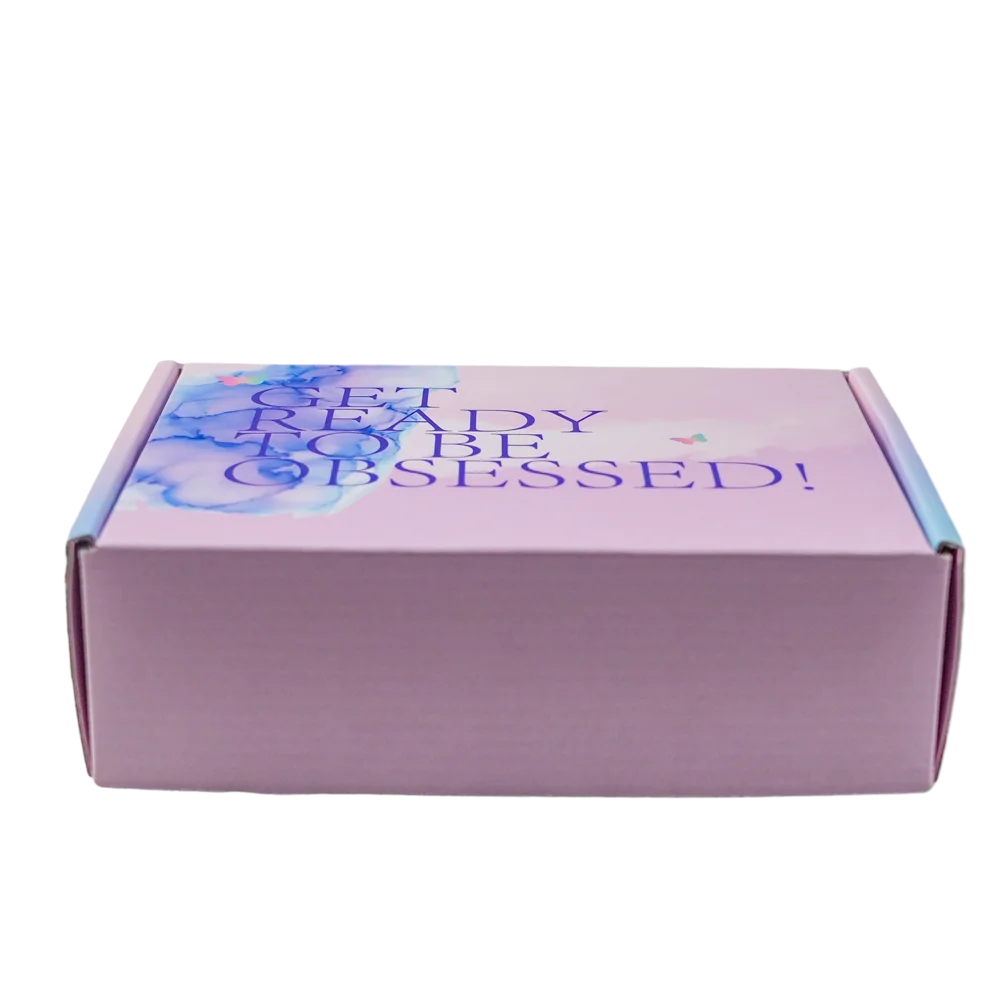 Cosmetic Set Pack Custom Logo Cardboard Cartons Shipping Mailer Box Pink  Cosmetics Mailing Skin Care Corrugated Packaging Boxes