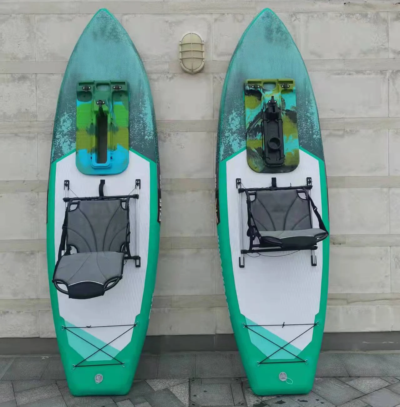 1 Person Solo Fishing SUP Board Inflatable Paddle Board with Foot Controlled Feature Water Amusement Facility