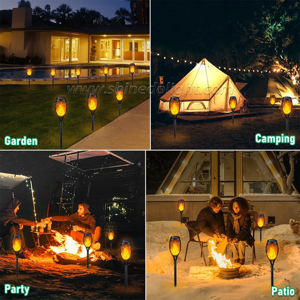 Waterproof Solar Torch Light with Flickering Flame Garden Solar Powered Outdoor Lights 1 Pack Flame Lamp