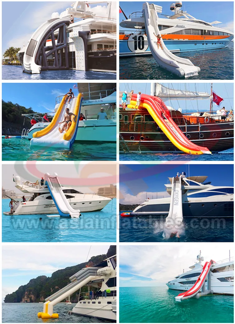 Custom Large Floating Boat Yacht Water Lake Inflatable Dock Slide Sea ...
