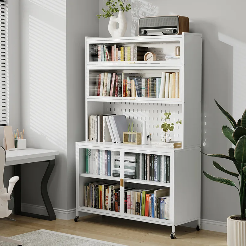 Многоярусный стальной кухонный шкаф для хранения с дверцами, отдельно стоящий буфет для организации посуды на кухне