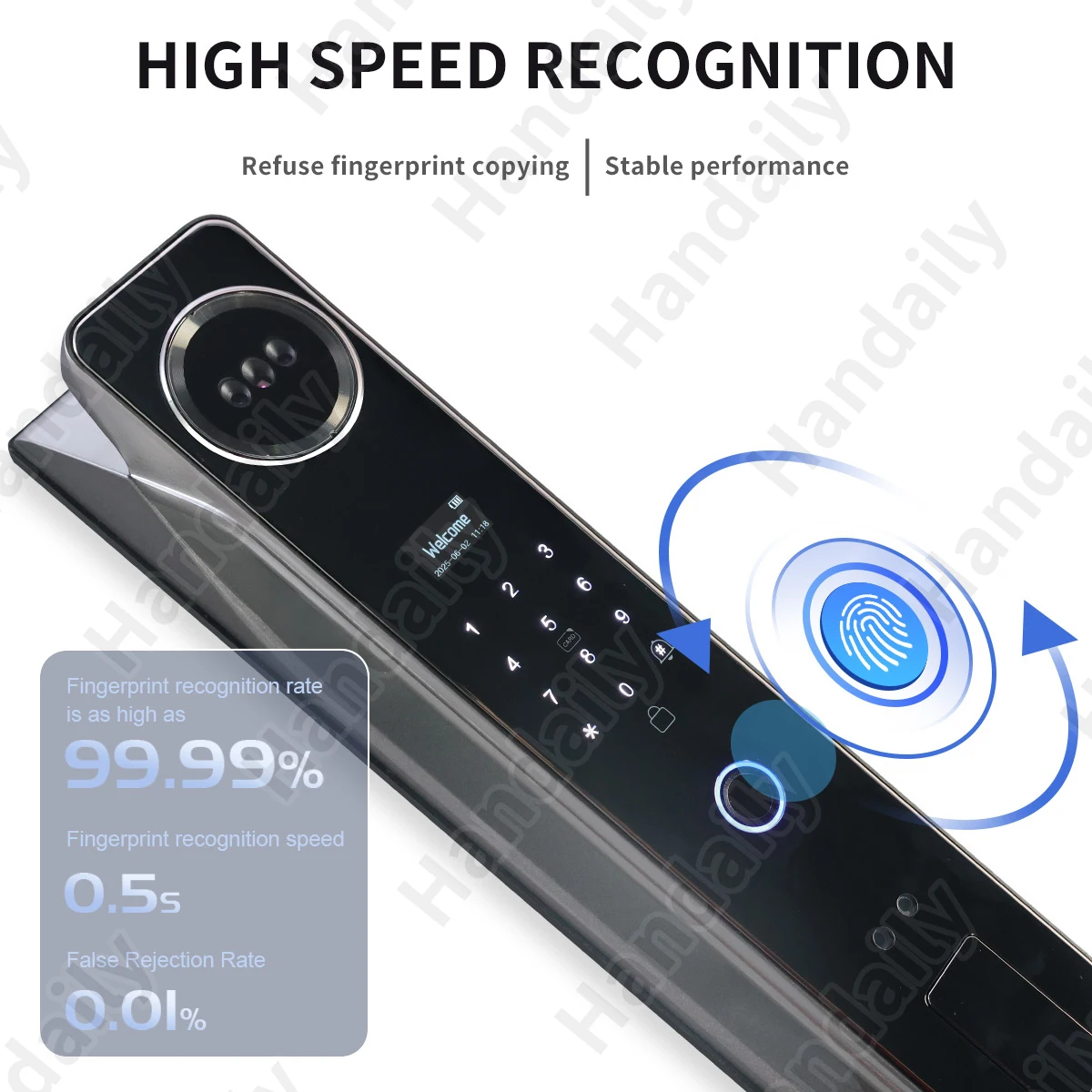 HanDaily Video Intercom 3D Face Authentication Fingerprint Door Lock Easy to Install Tuya Smart Lock Smart Home Products H26