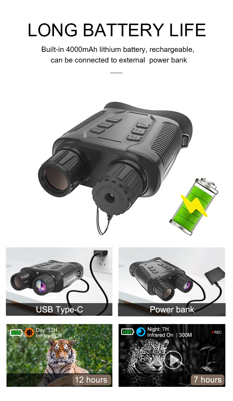 Handheld Binocular Oversized Screen Infrared Scope Night Vision Goggles ...