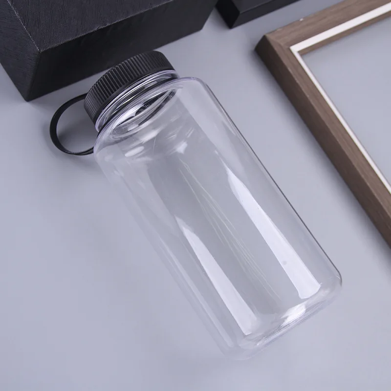 Wholesale Bpa Free Plastic 1l Big High Capacity Wide Mouth Plastic Water Bottle Sports With Handle Rope