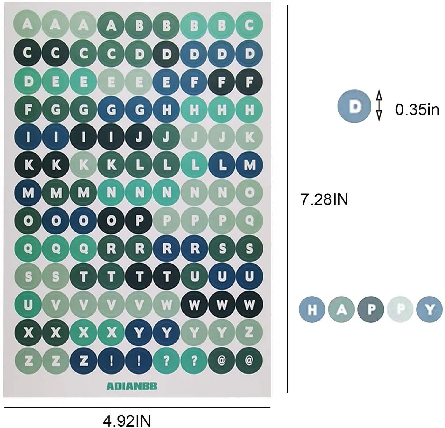 840 Bunte Buchstaben- Und Zahlen-Aufkleber – 5 Bögen à 1,3 Cm, Selbstklebend