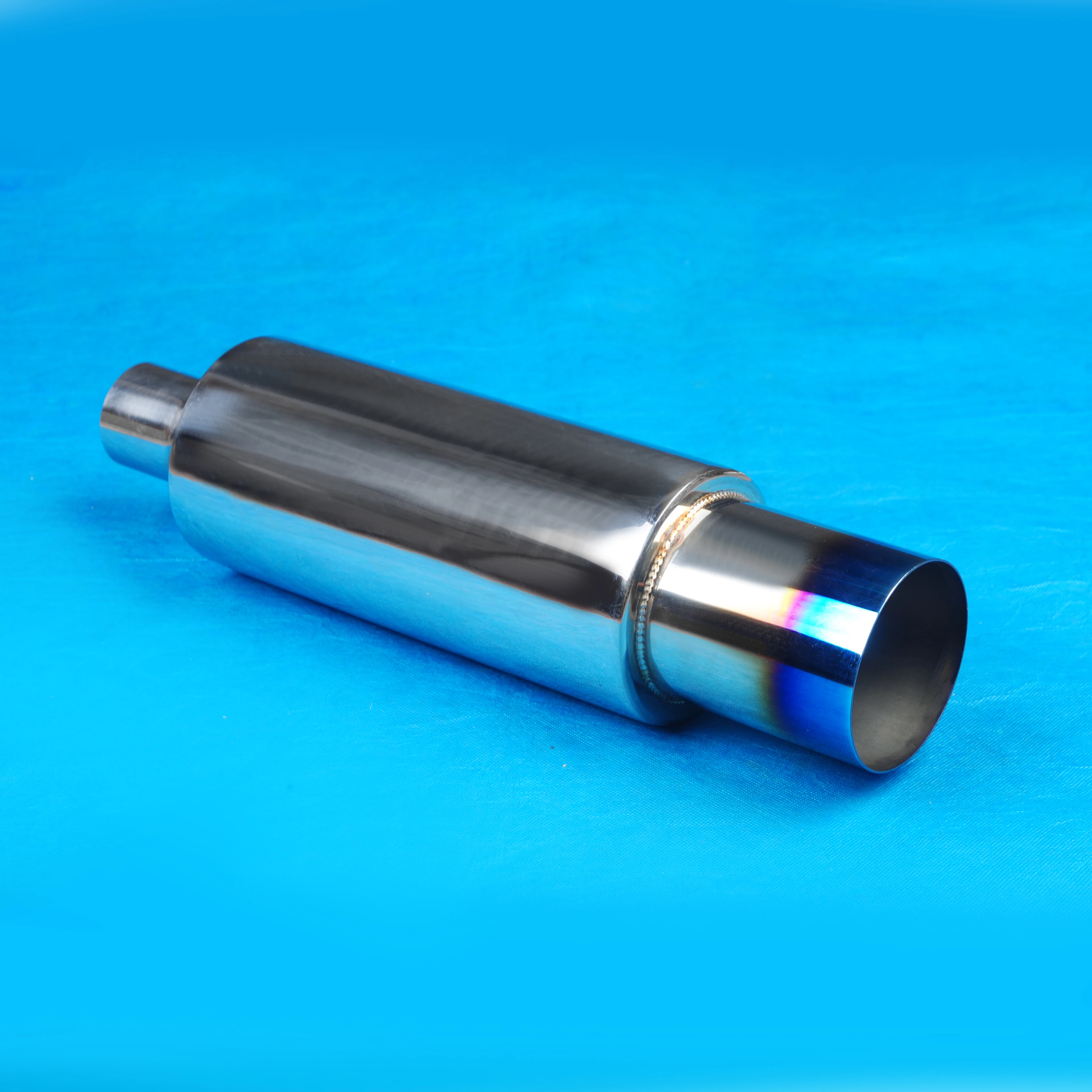 4.5 Inches Racing Modification Stainless Steel Blue Exhaust Pipe Sounds Silencer Vortex Tornado Exhaust