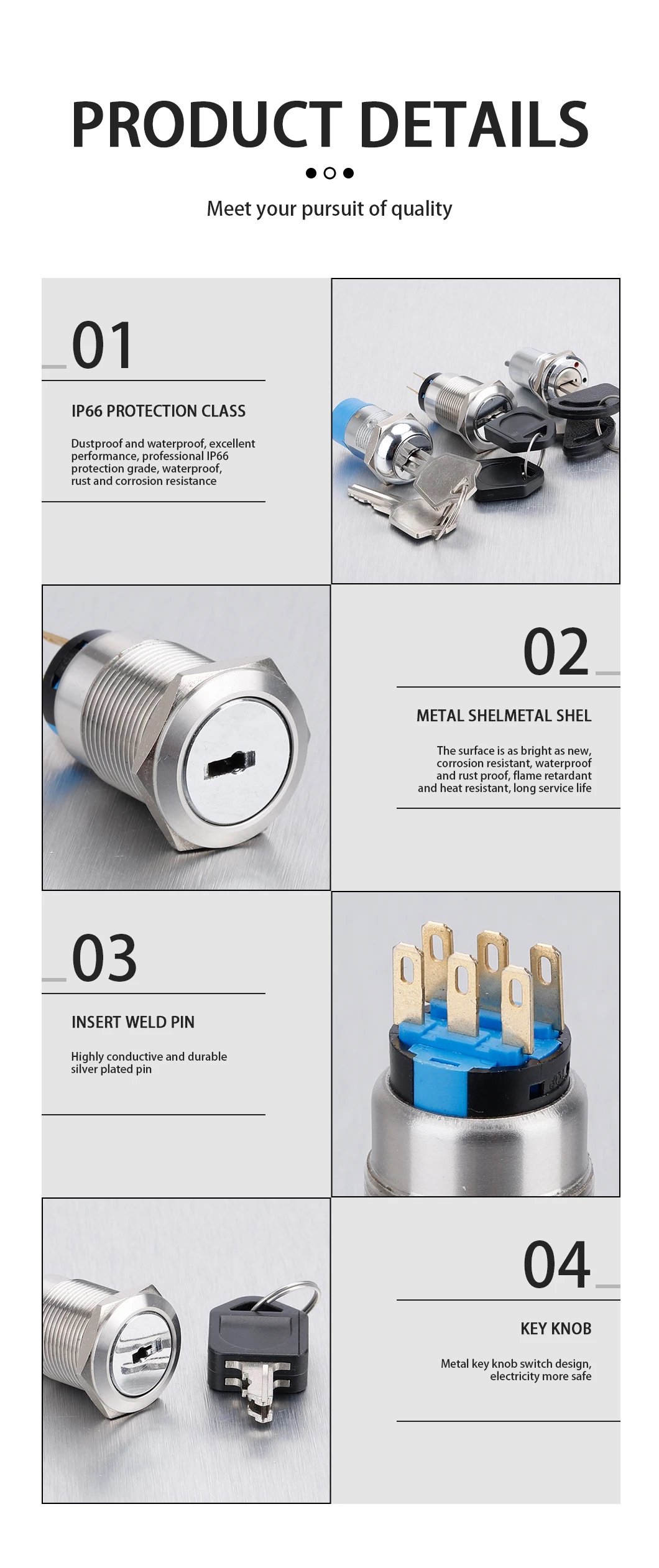 30MM Flat Head ON-OFF Switch with LED Illuminate - ABILKEEN