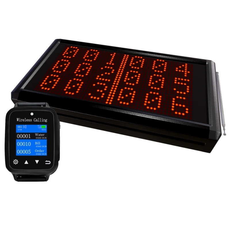 Wireless Calling System 999-Channel Number Keypad Caller + 6 Number Display Host for Restaurant Hospital Fast Food Shop