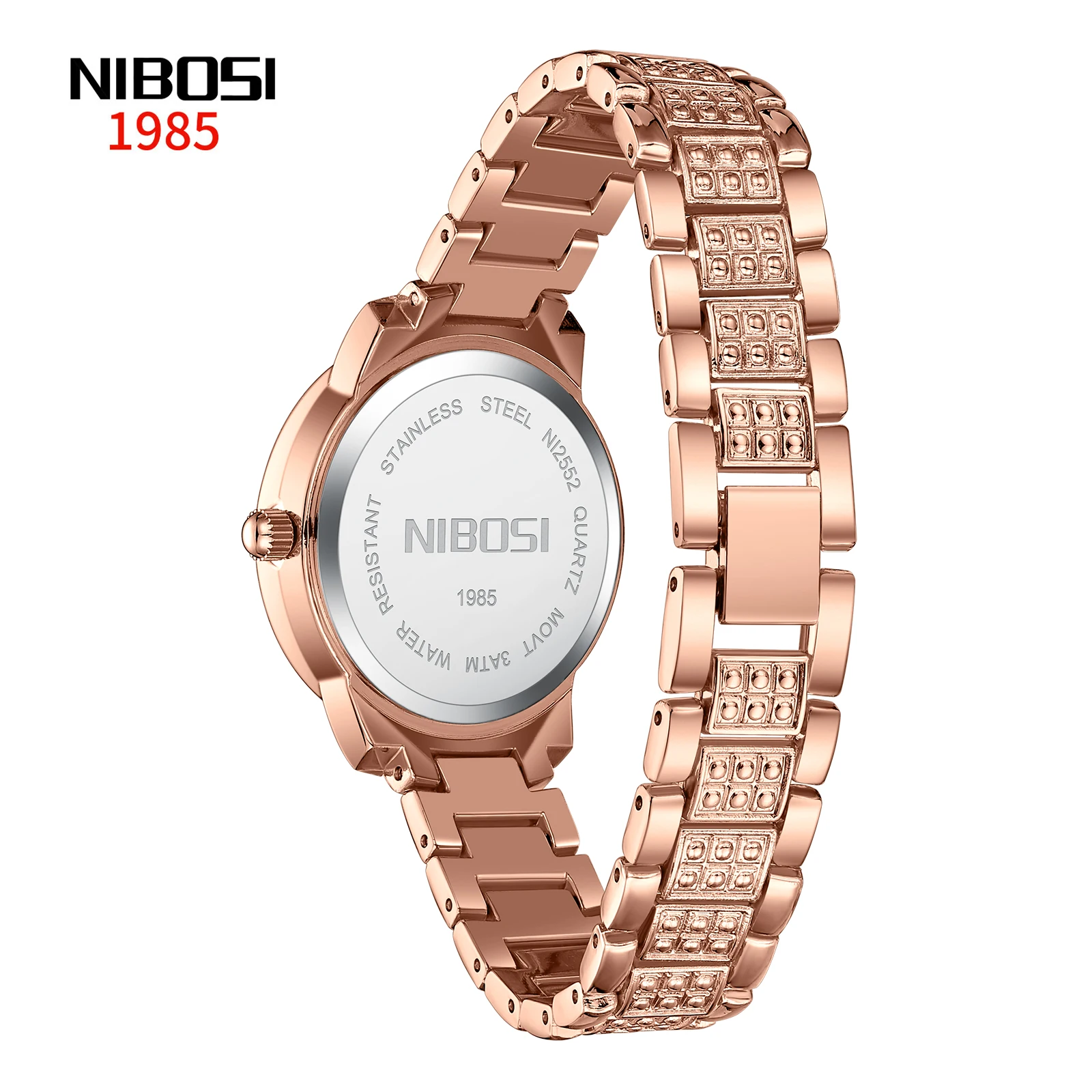 NIBOSI 2552 Superior Top Rating Clock New Product Multifunction Waterproof Latest Women Quartz Watches with Stainless Steel Band