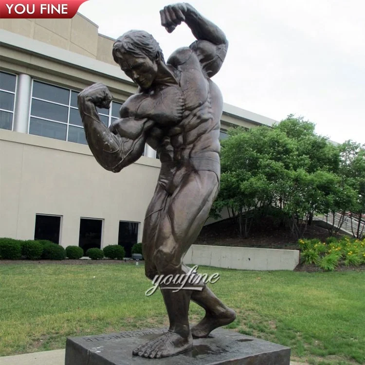 ガーデンジム装飾 ボディビルダー 筋肉質の男 シュワルツェネッガー像