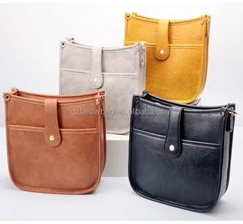 2022 vegan leather womens messenger bag custom vintage PU leather ladies crossbody bag with wide shoulder straps